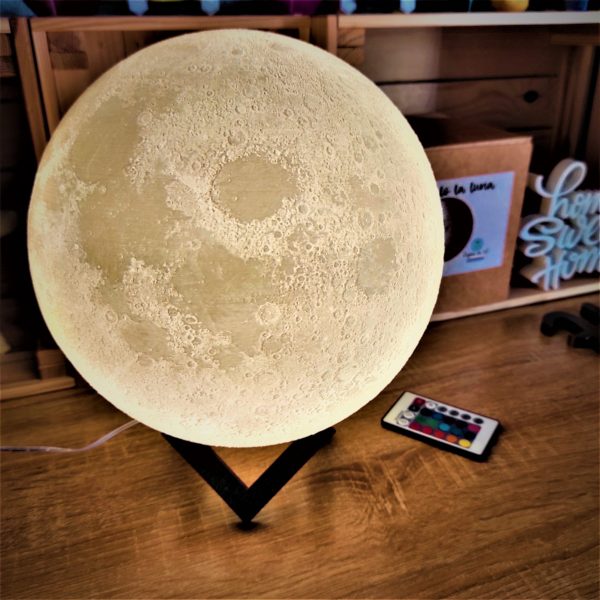 Lámpara lunar 3D luz led cálida