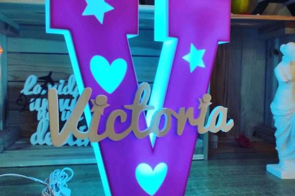 Lámpara inical 3d con nombre